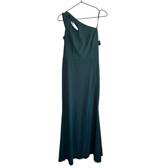New! XSCAPE Lucy‎ Long Scuba Crepe One Shoulder Dress - Picture 1 of 7